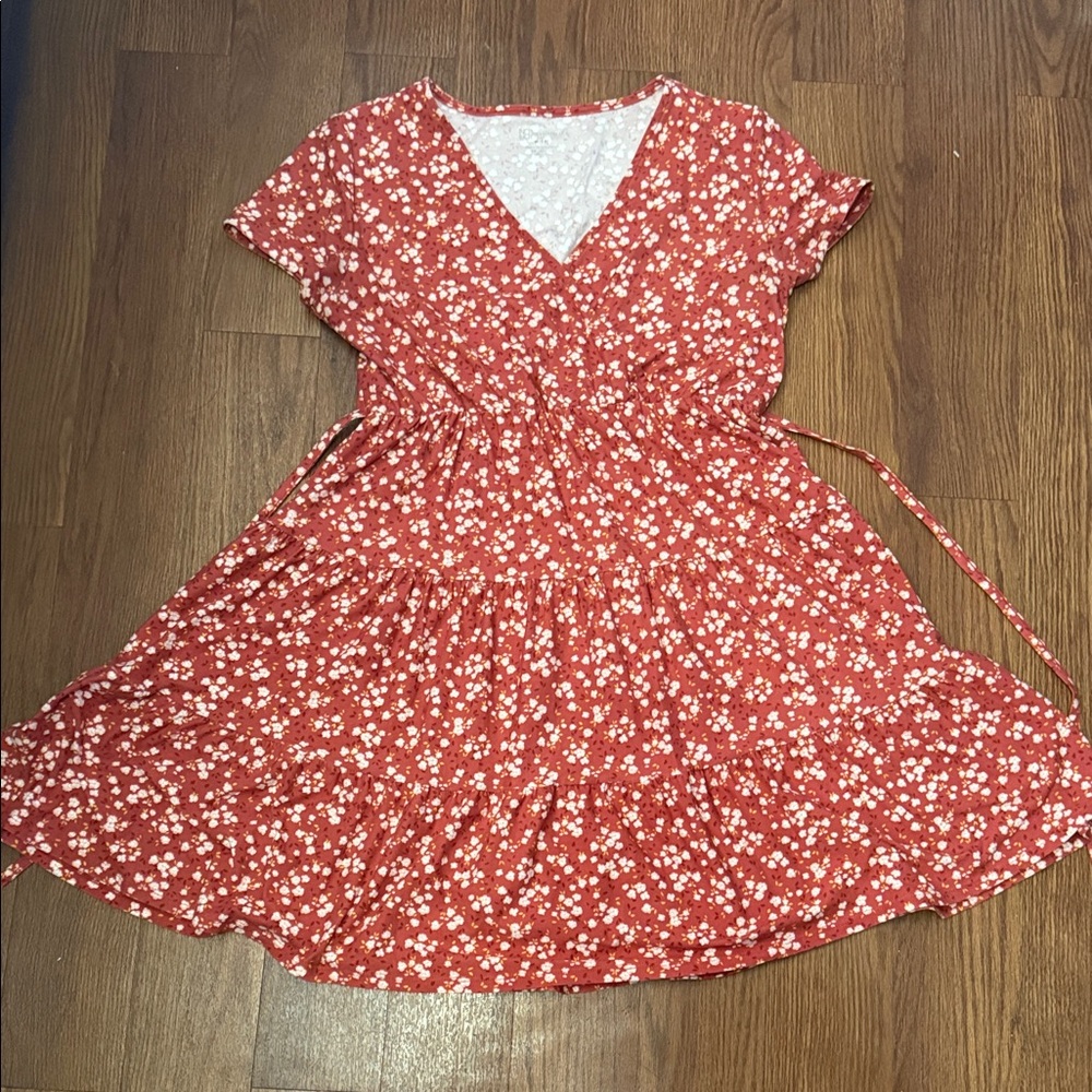 No Boundaries Red Floral Kids Dress